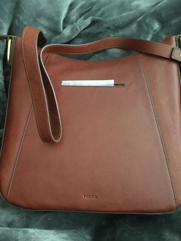 Fossil Talia Hobo Crossbody Shoulder Bag Brown Leather SHB2716213 $228 Retail Y