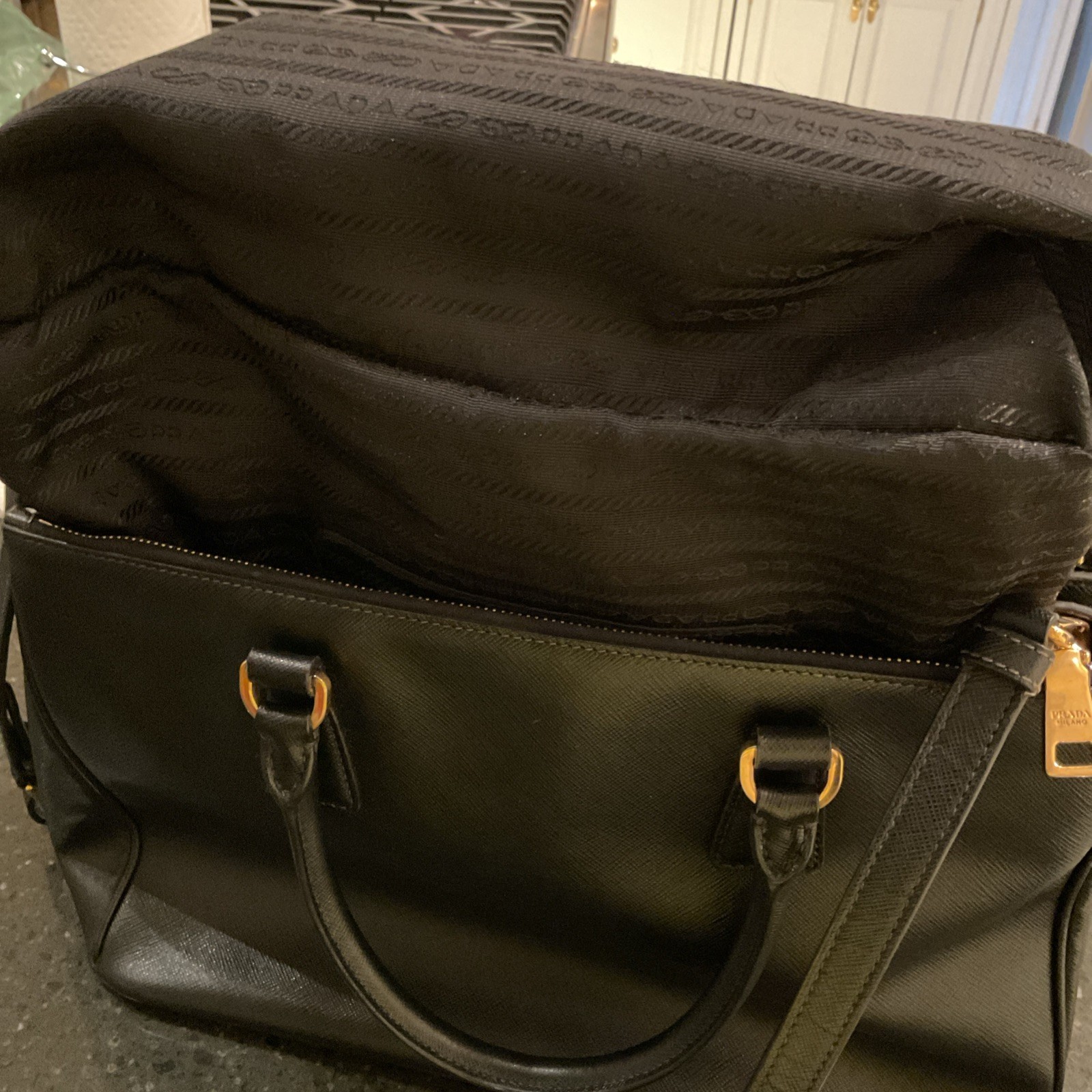 Prada Authenticated Black Crossbody. Approximately 9 X 13.5 Inches, Classic