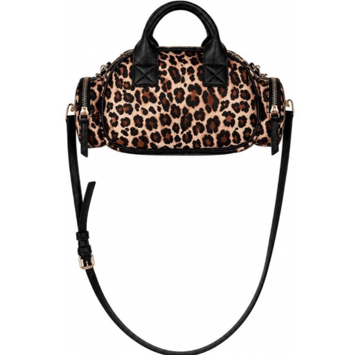 Juicy Couture Leopard Print Shoulder Bag Black and Gold Accents With 4 Pockets
