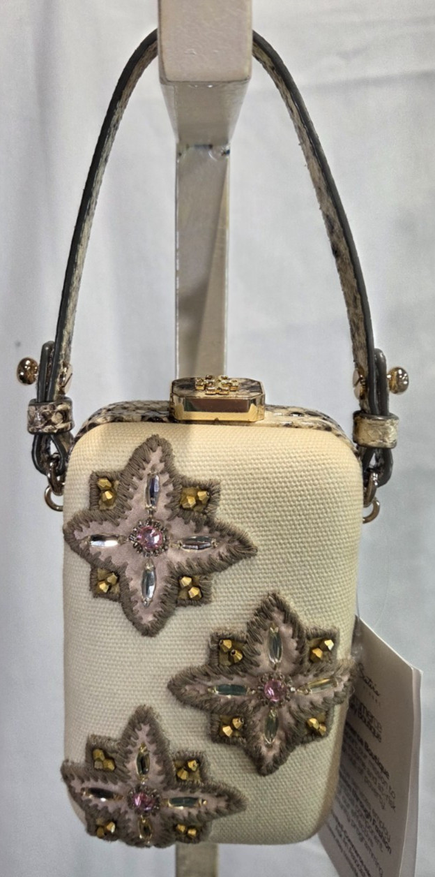Tory Burch Jardin Canvas Minaudiere Clutch