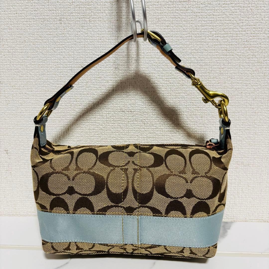COACH Vanity Pouch Signature Bag Blue