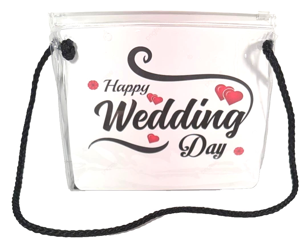 HAPPY WEDDING DAY! Fun Handbag! – PERSONALIZE BACK w/Photos, Text, Images, Etc