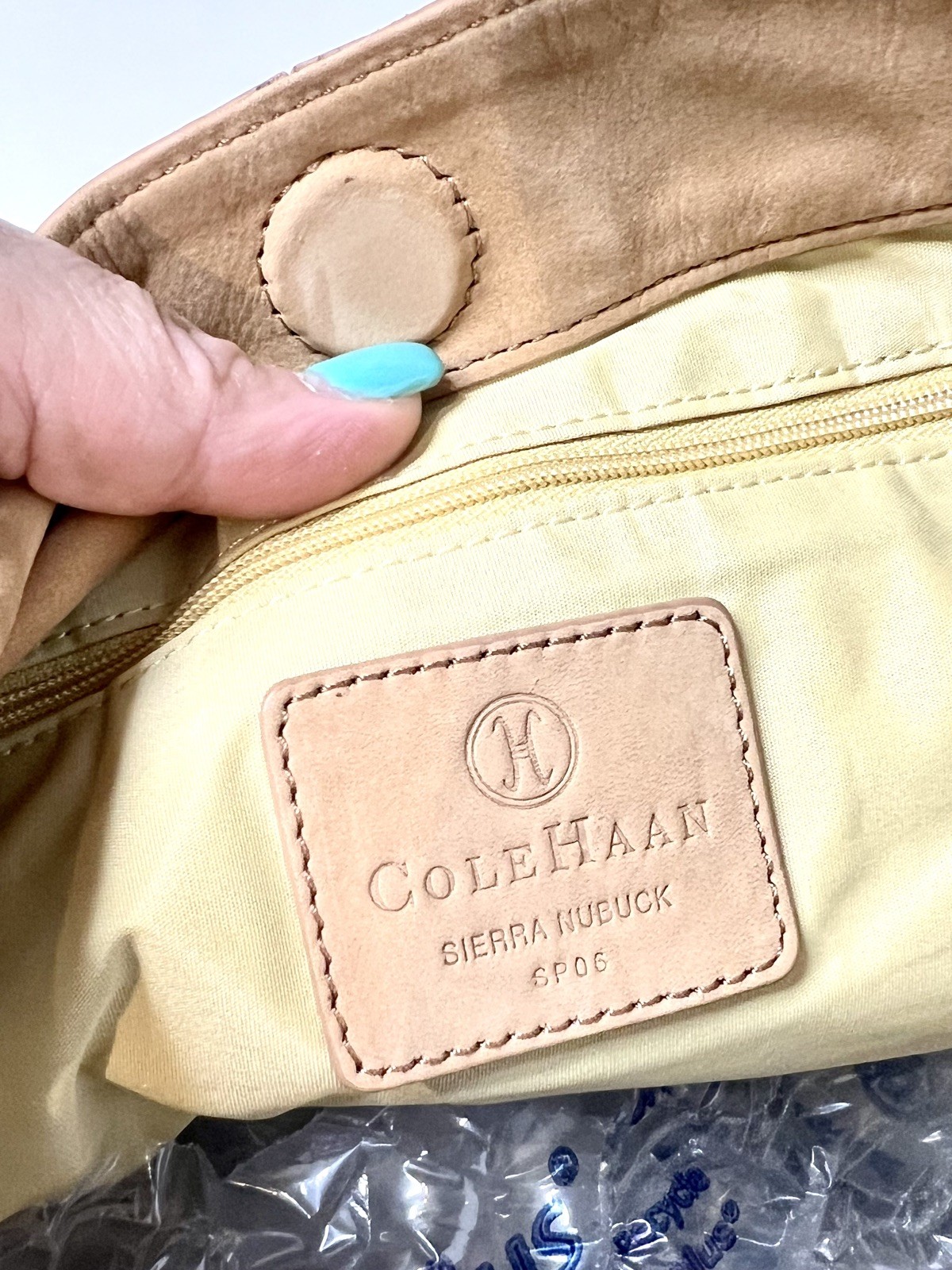 NWT Cole Haan Leather Suede Tan Sierra Purse Fringe Large