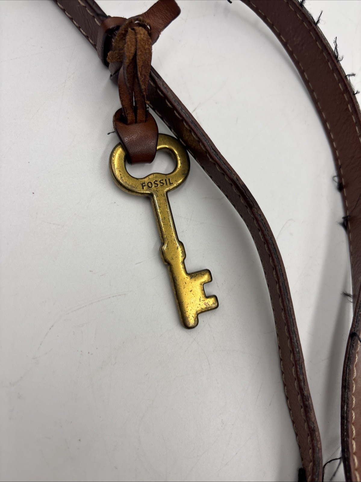 Fossil Emma Women’s Handbag Brown Leather Inner Pockets Double Handle Tote Bag