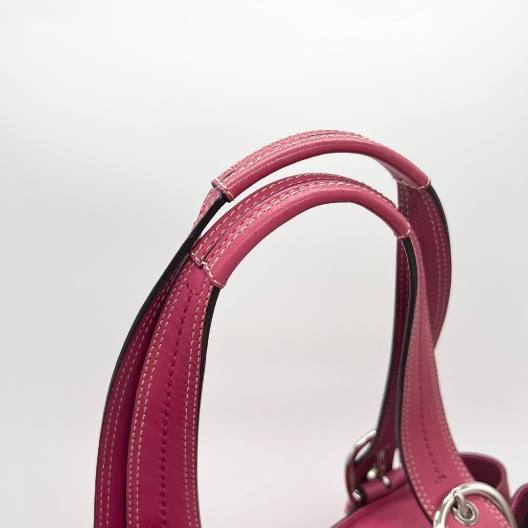 Coach Soho Tote Bag Pleated Leather Pink