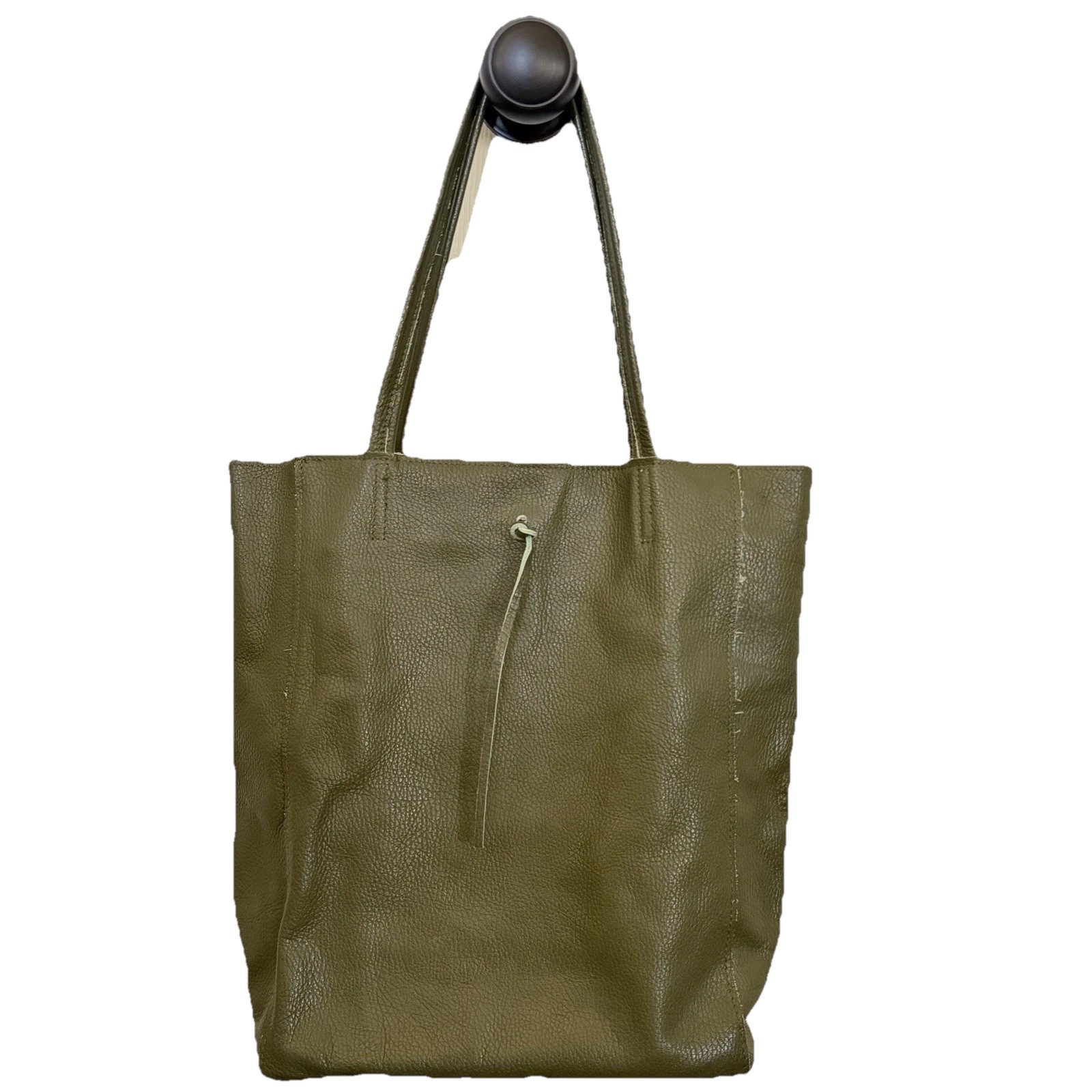 Borse In Pelle Italian Soft Green Pebbled Leather Shoulder Bag Purse 13×15 Italy