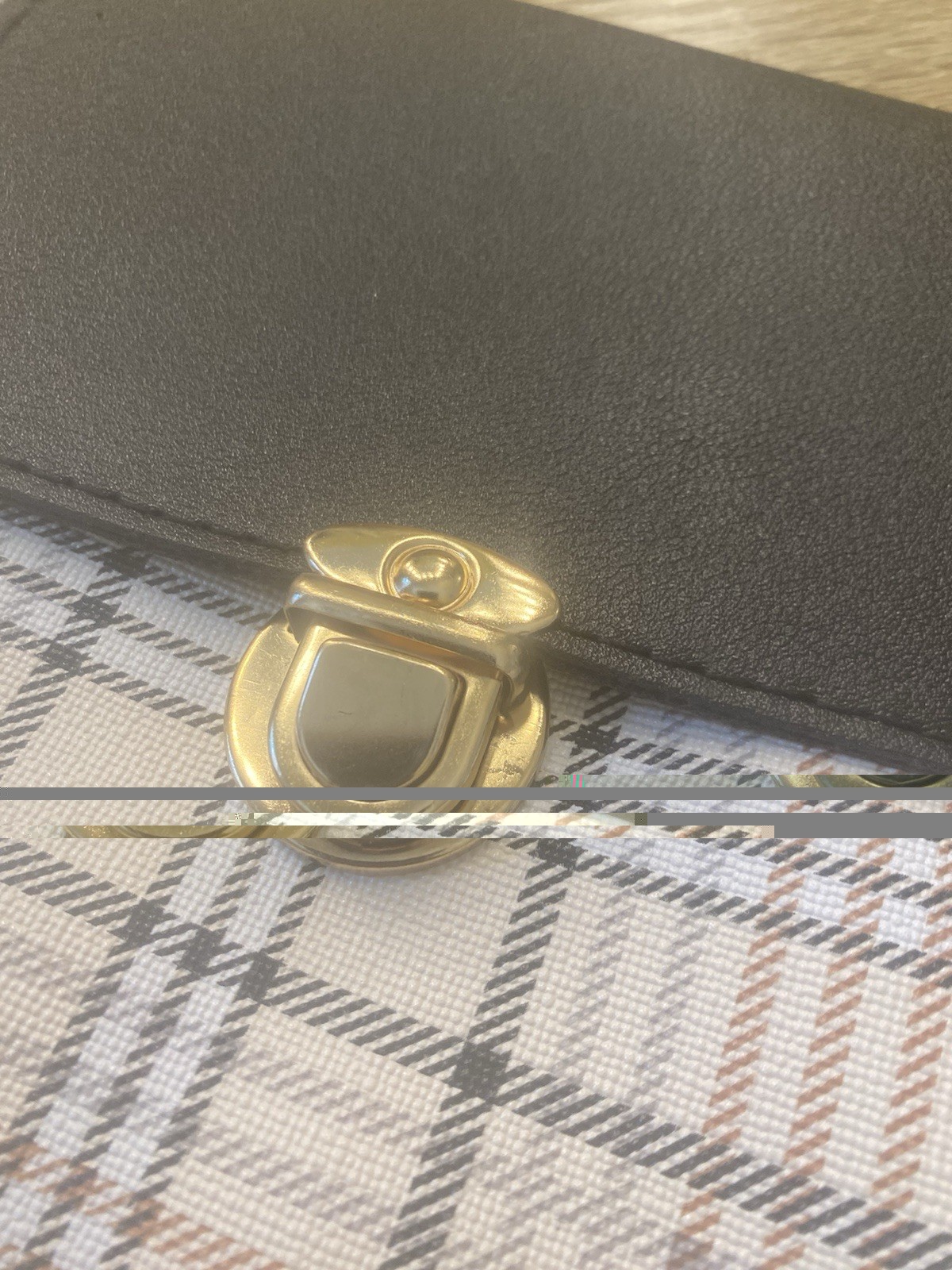 Black & Beige Plaid Small Clutch Purse