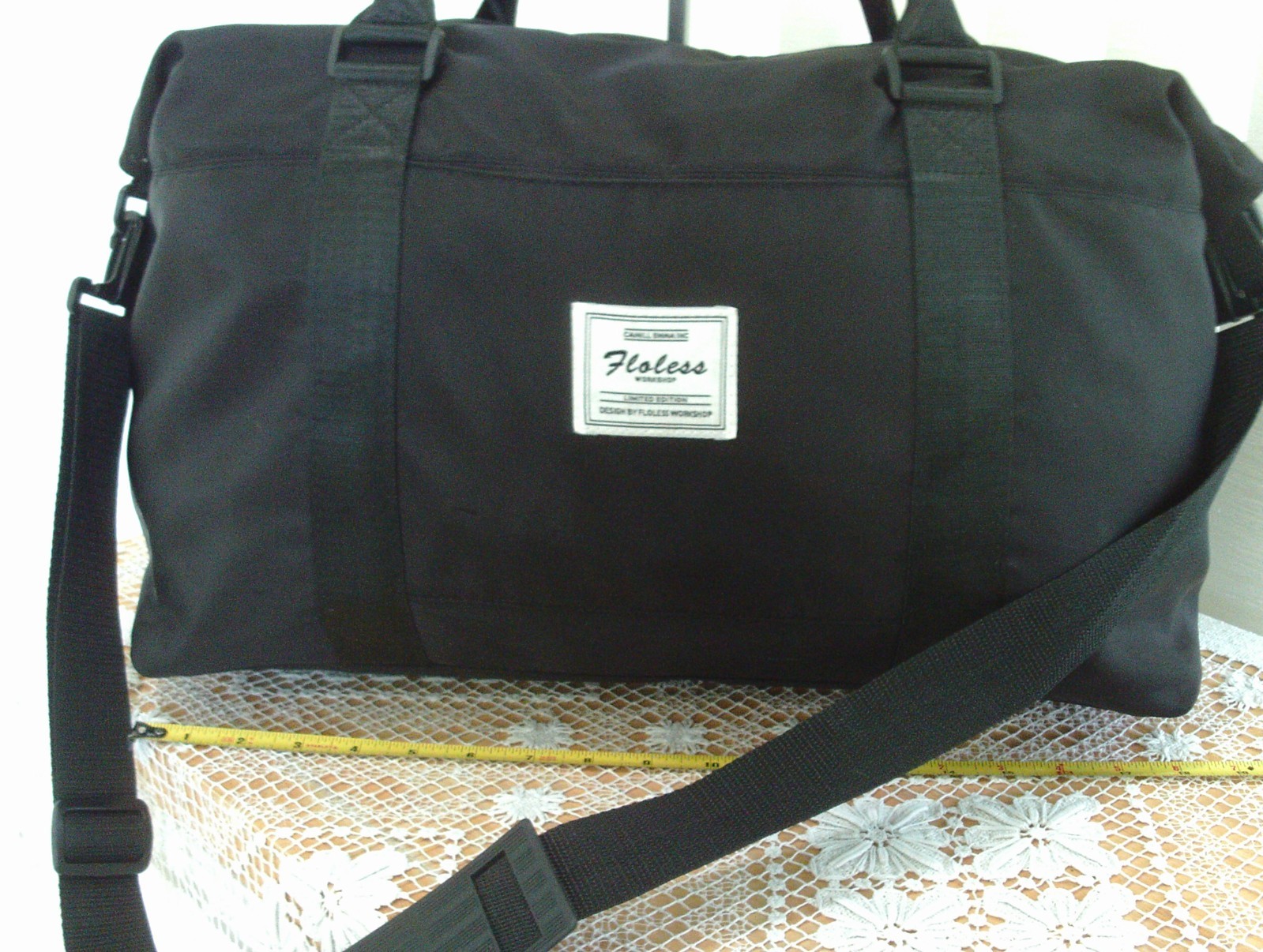 Floless workshop Large Duffle Carry On Bag by Camill Emma, Ltd Edt Black