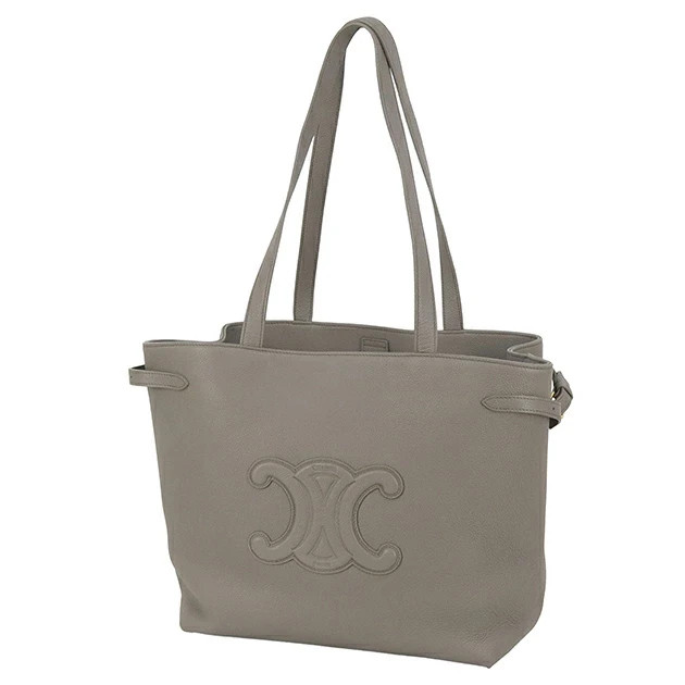CELINE Medium Cabas Anais CUIR TRIOMPHE Leather Gray Shoulder Tote bag Women