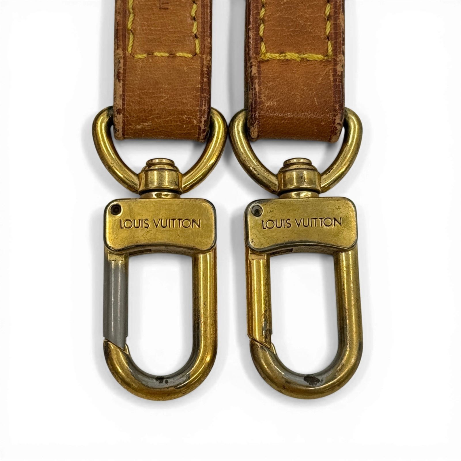 LOUIS VUITTON Non-Adjustable Shoulder Strap Vachetta Leather Gold Tone Clasp