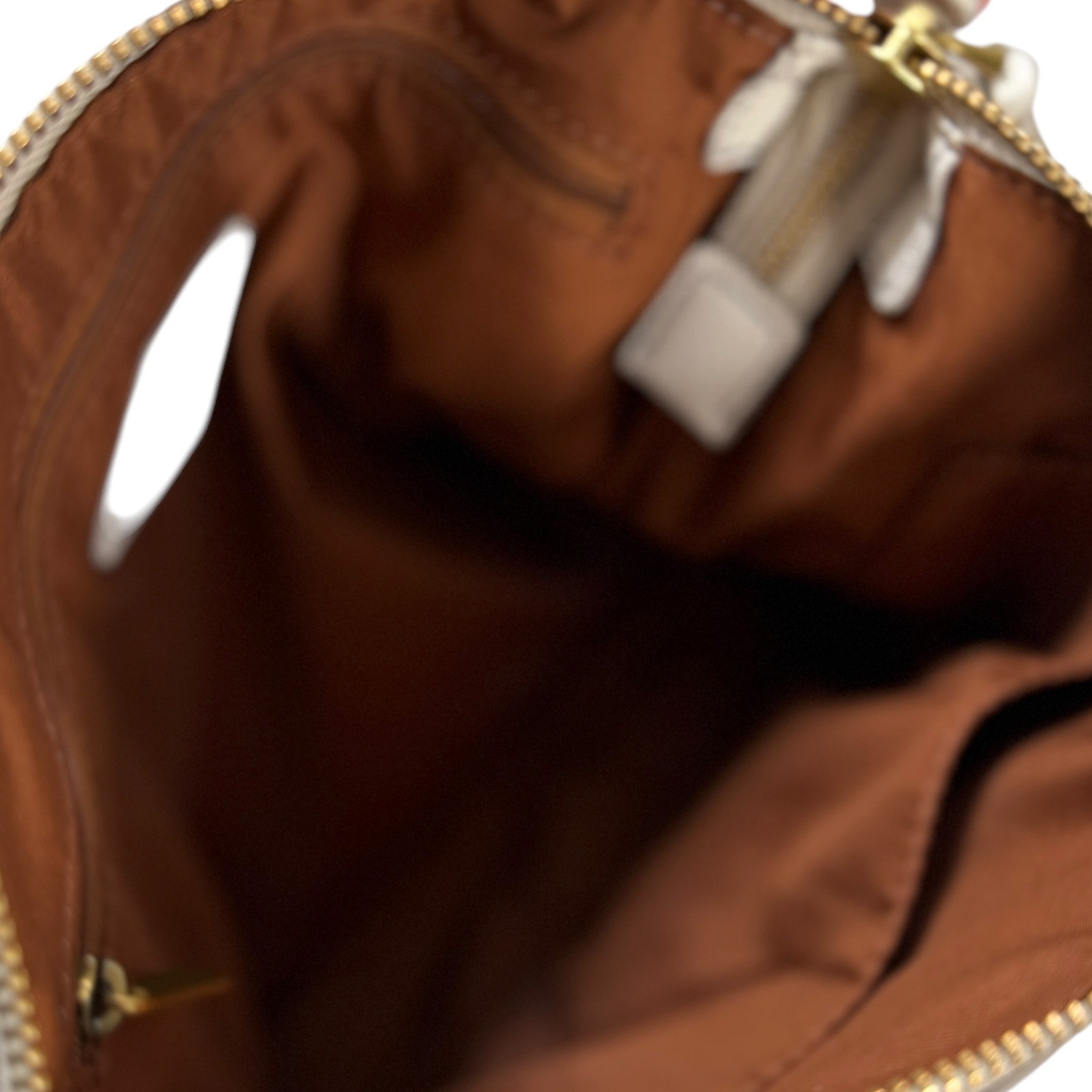 Fossil White Emma Pebbled Leather Crossbody Bag Small Zip Top Purse Gold Tone
