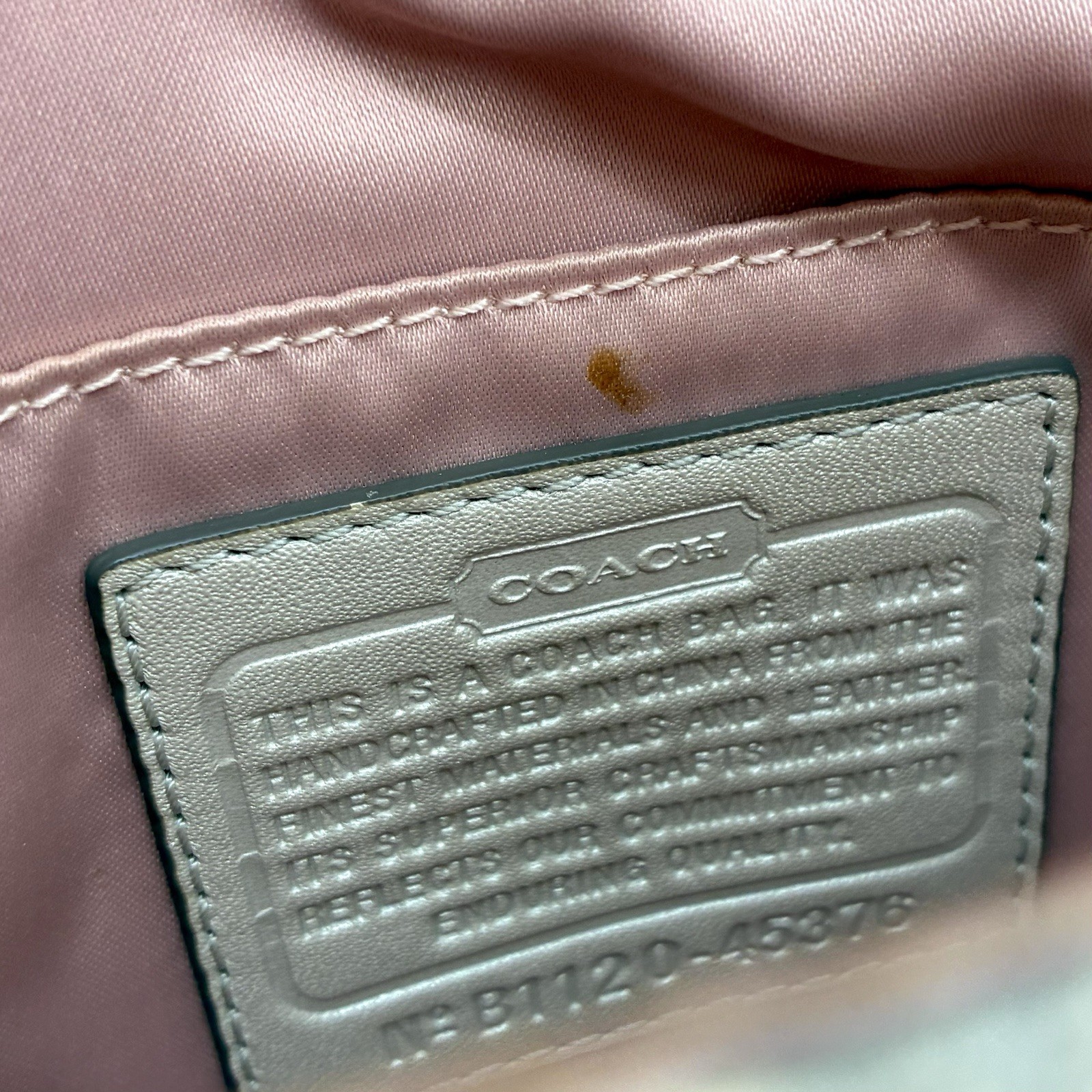 Coach Kristin F45376 Op Art Ikat Shoulder Bag Gray Silver Pink Sateen Lining (ST