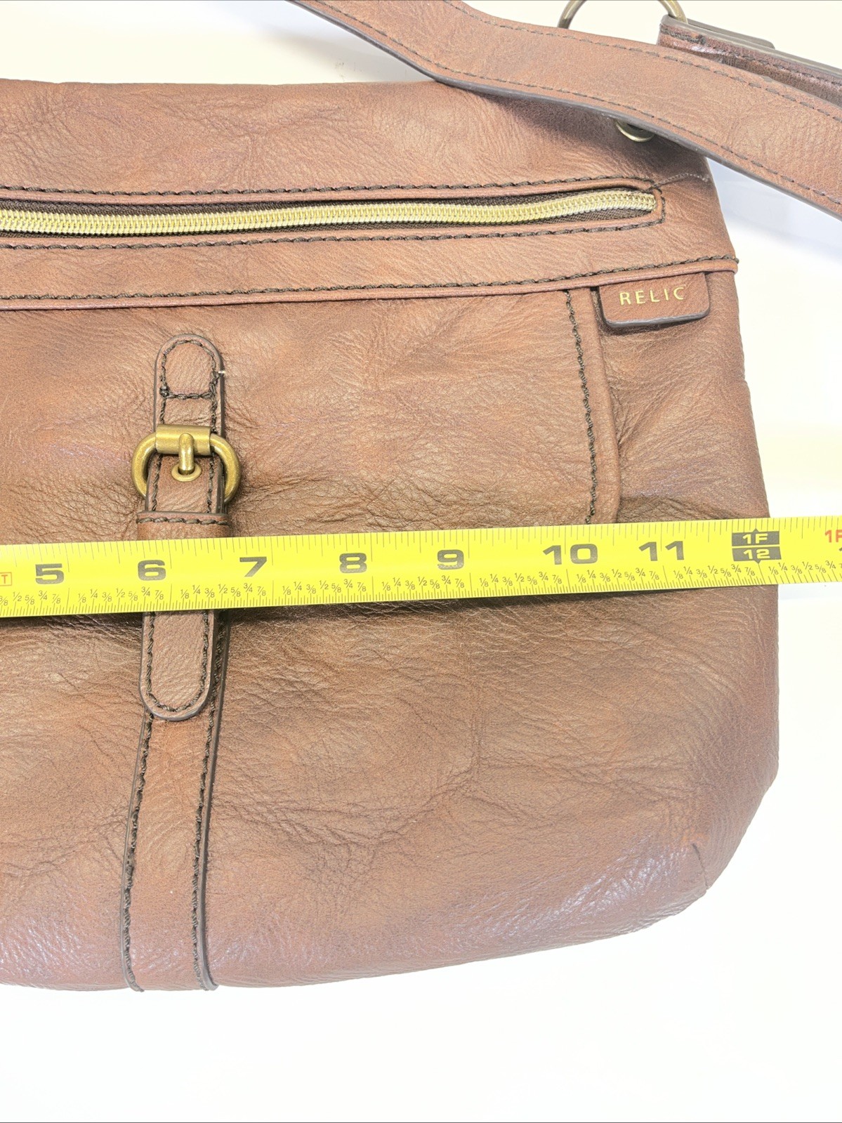 Relic Brown Cross Body Bag Adjustable Strap Purse Medium Size Dark Brown
