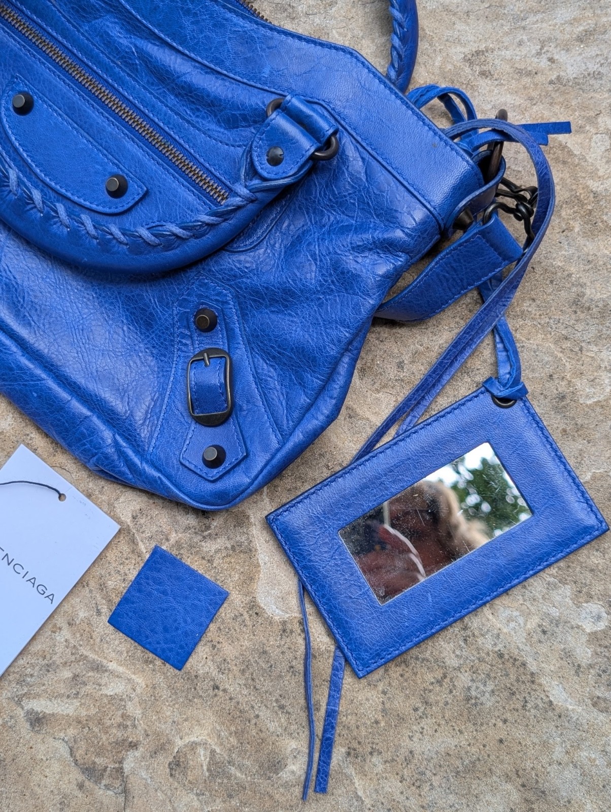 Balenciaga Classic First Bag Outremer Blue Agneau Leather Complete Set 103208
