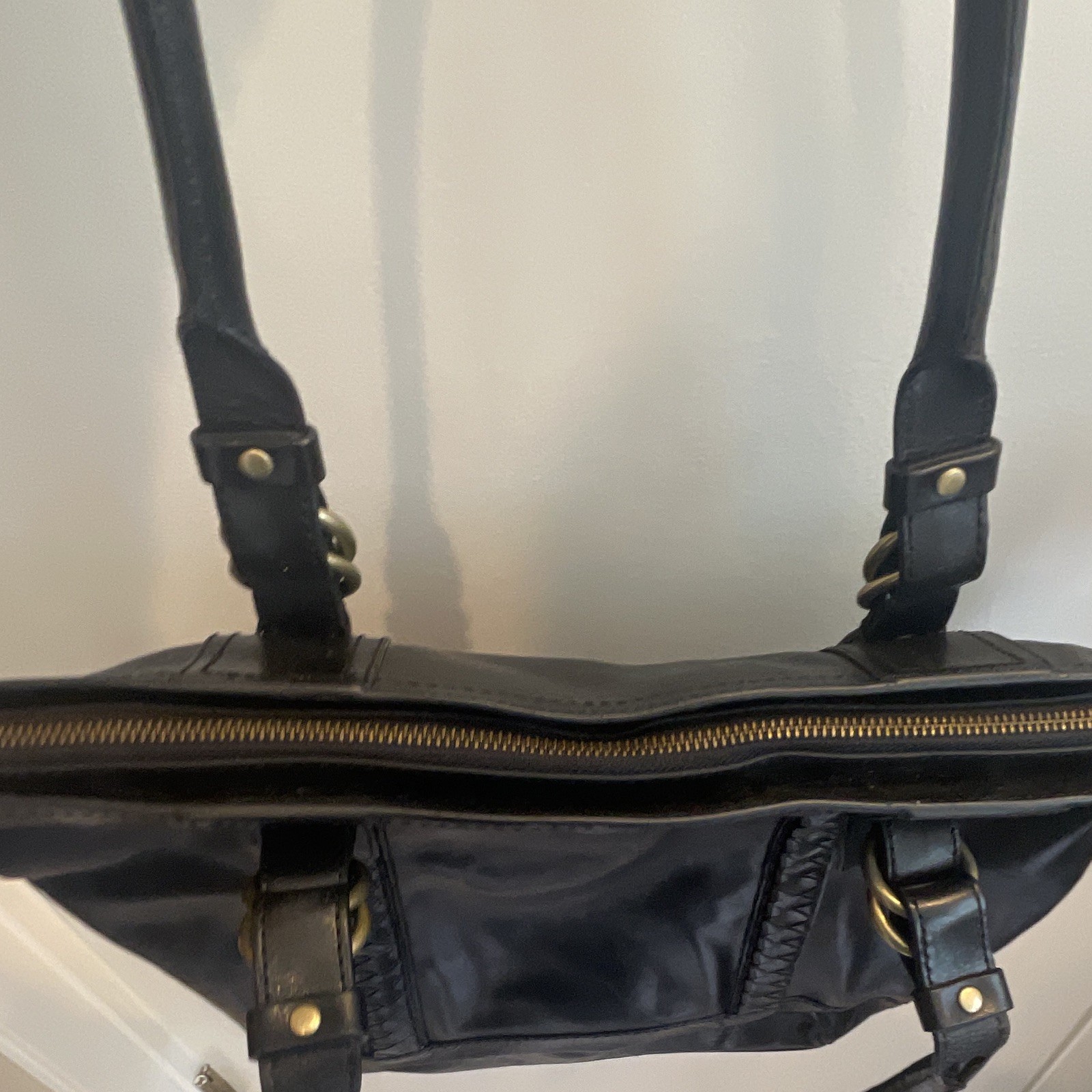 Cole Haan Black Leather Tote Bag Braided Straps Shoulder Purse NWOT