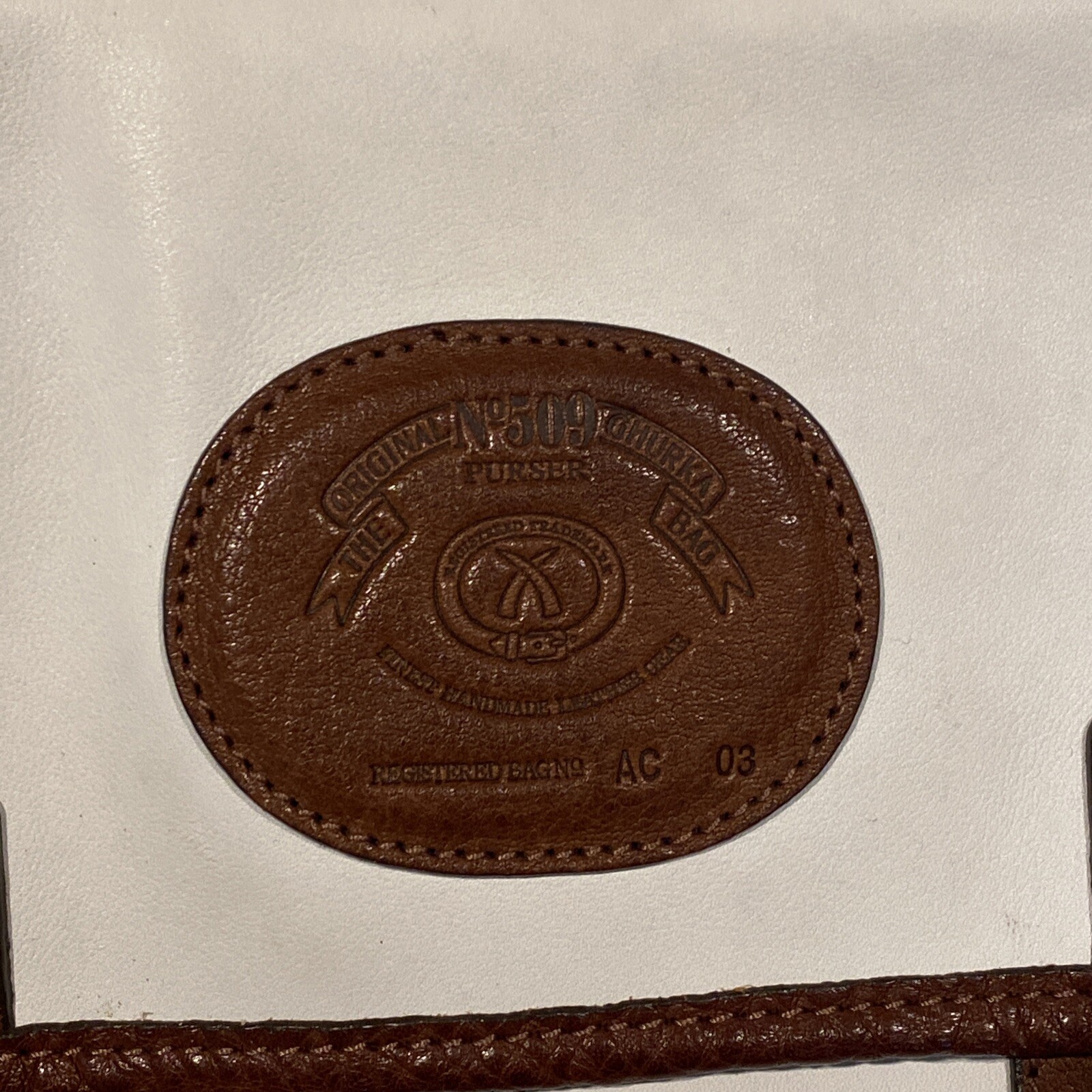 Vintage Original Ghurka No 509 PURSER white Leather/Trim Crossbody Bag RARE!