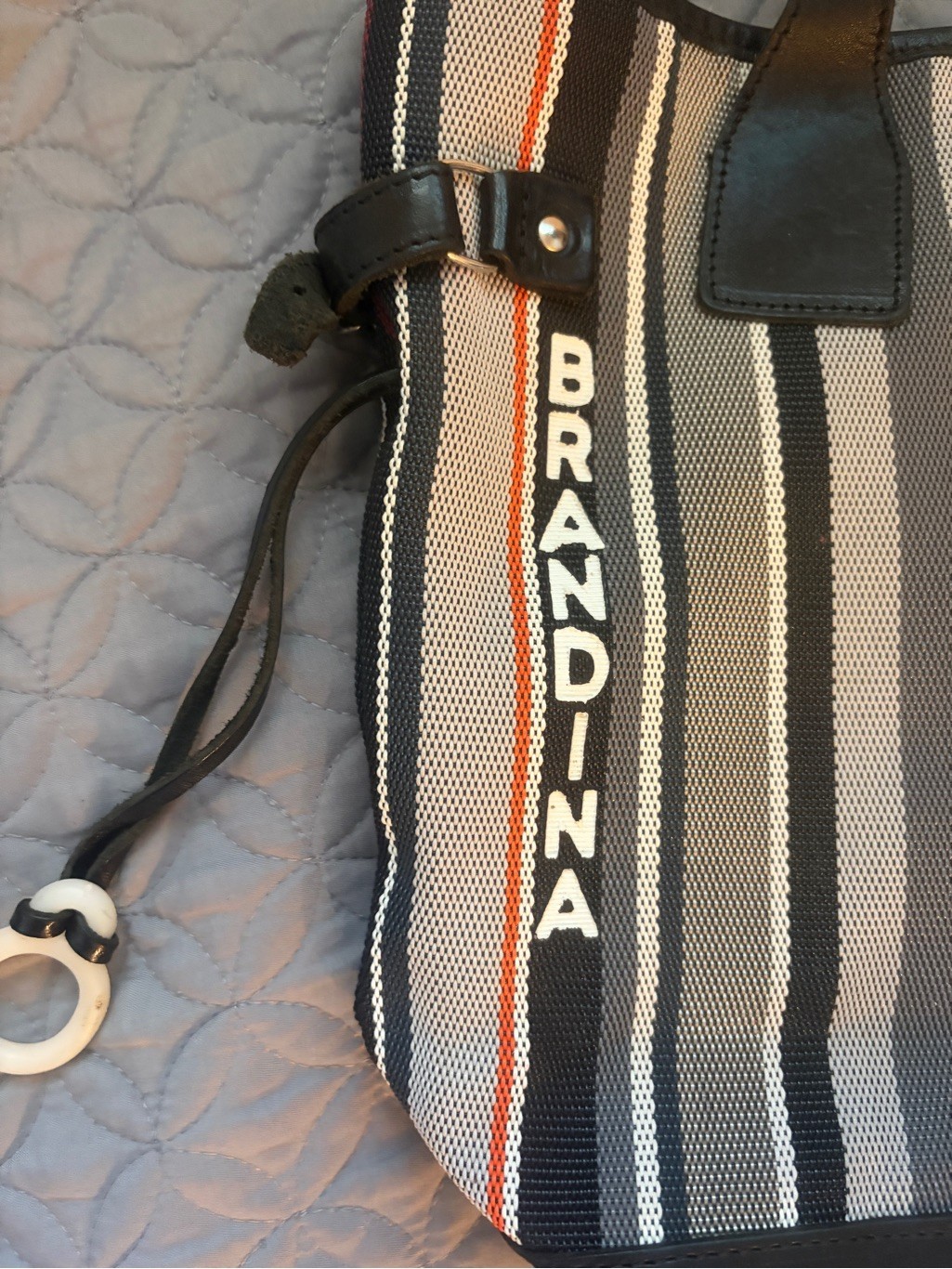 Striped Brandina Women’s Tote Bag Purse in Multi-Color