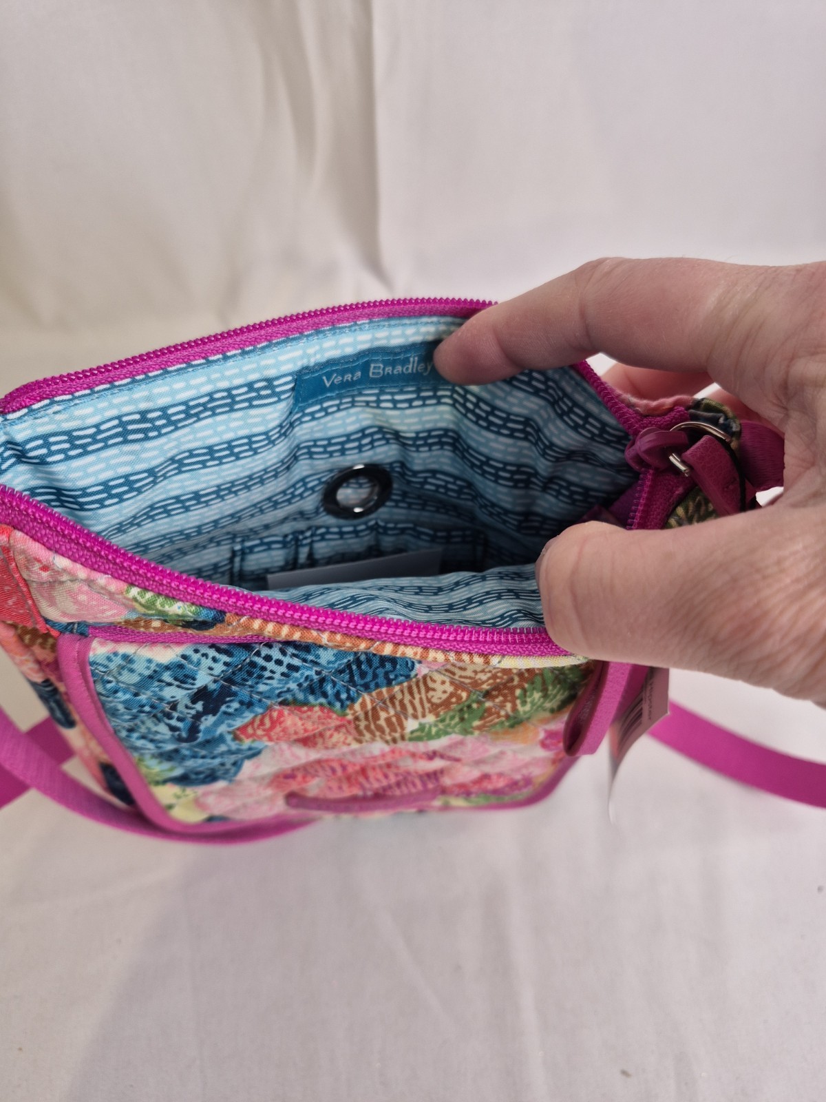 New Vera Bradley Iconic RFID Mini Hipster Crossbody Purse Superbloom Floral 8×7″
