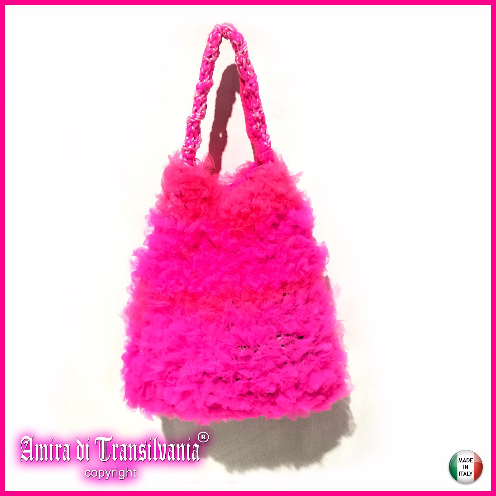 Maxi Shopping Bucket Bag Clutch Women Elegant Tote Fluo Pink