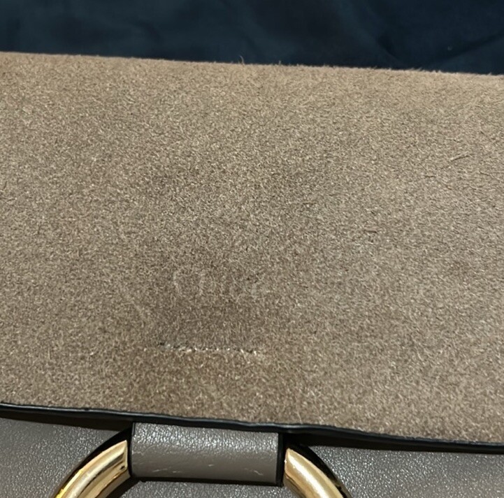 Chloé Chloe Small Faye Leather & Suede Shoulder Crossbody Bag Motty Grey
