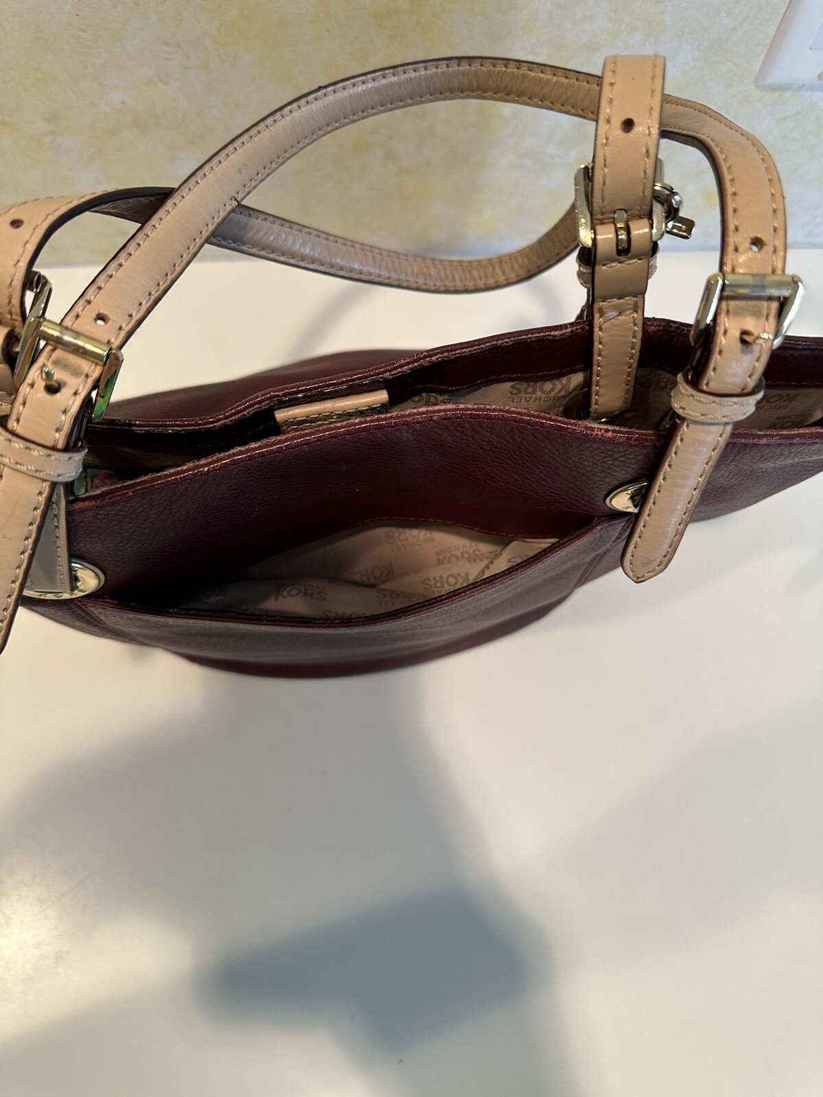 Michael Kors Burgundy Leather Handbag /Shoulder Purse
