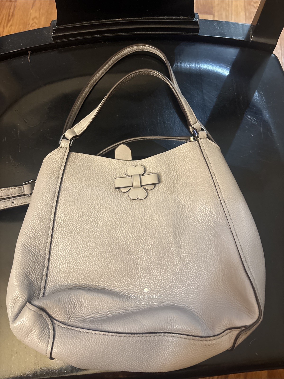 Kate Spade New York, Talia Small Triple Compartment Shoulder Bag Taupe Gray.
