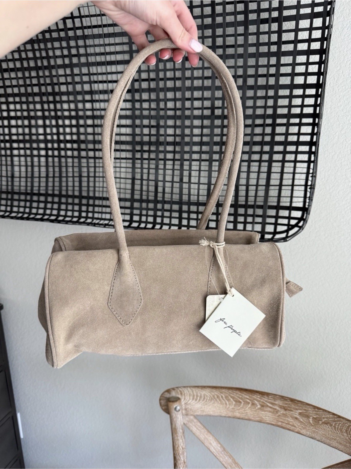 Free People Sierra Suede Shoulder Bag Purse Brown Leather Boho NWT