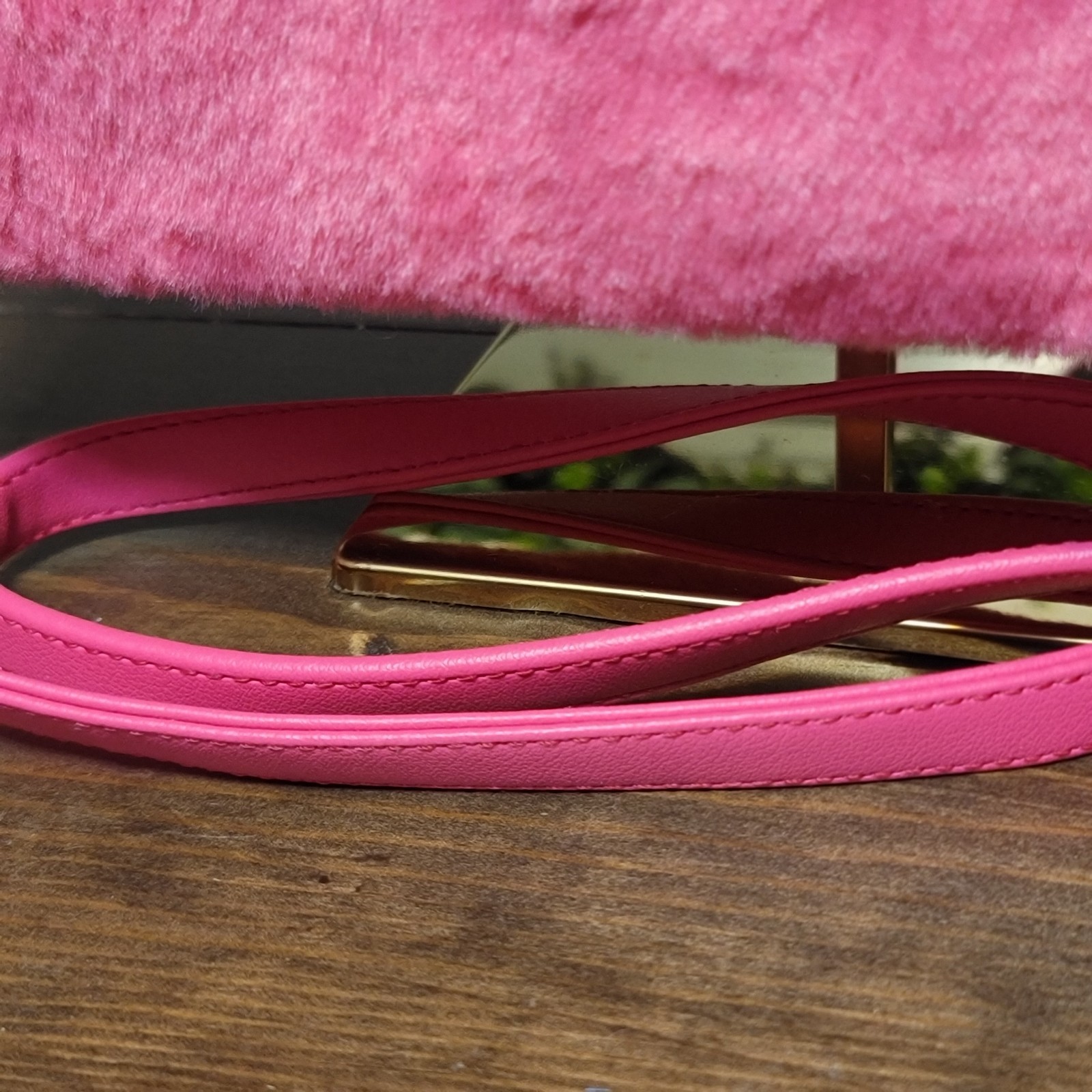 Juicy Couture Free Love Satchel Hot Pink Faux Fur Adjustable Crossbody Strap