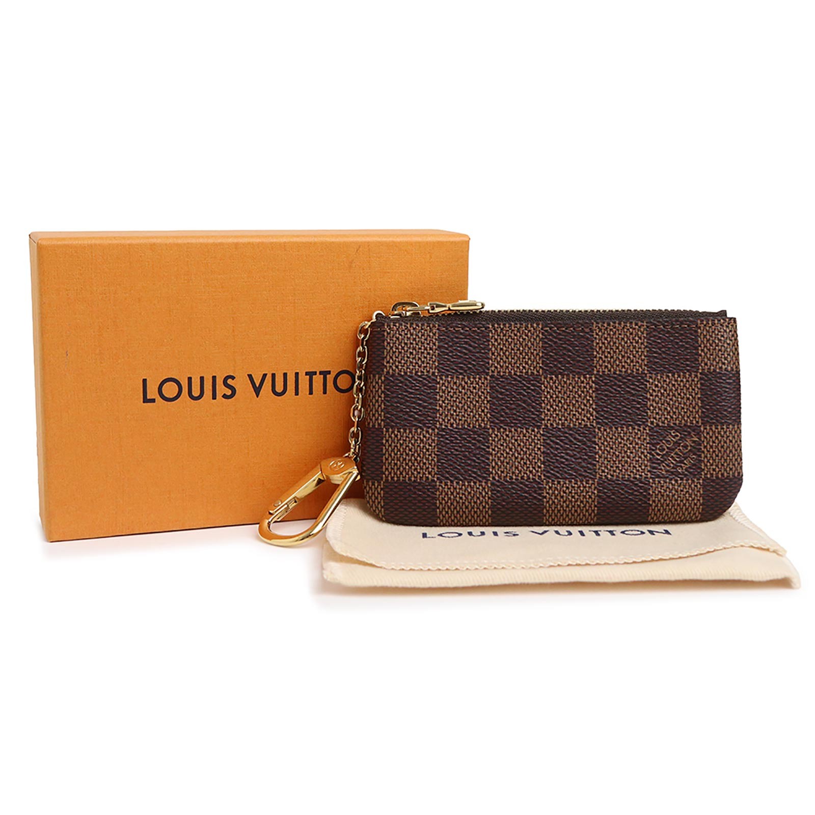 Louis Vuitton Card Key Case with Hook Coin Purse Wallet N62658 Mini Bag #BCB1985