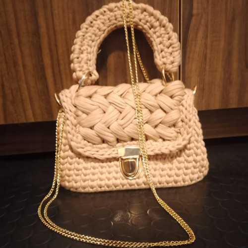 HANDMADE CROCHET TOTE BAG WOMEN BOHO SHOULDER BAG COTTON BEACH SHOPPING BAG