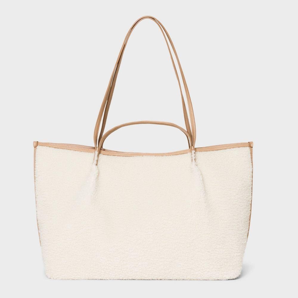 Universal Thread Craft Tote Handbag with Double handles and Shoulder Straps -Tan
