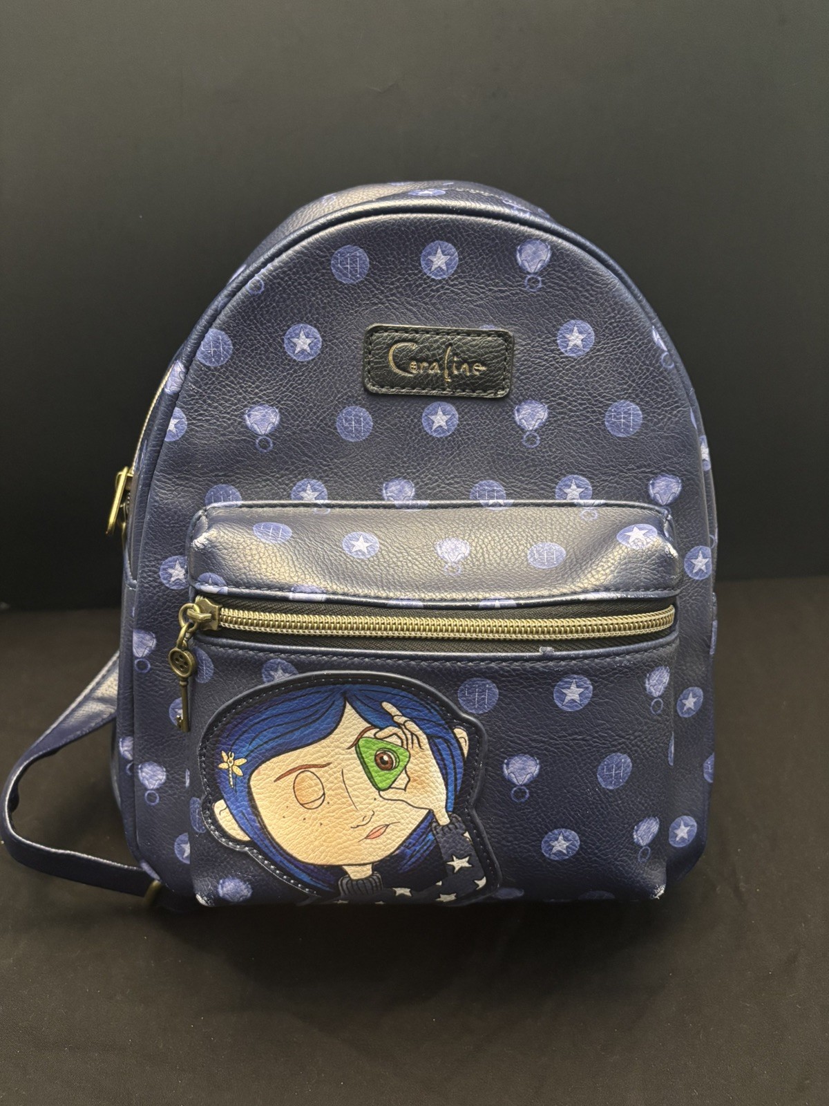 Loungefly Coraline Mini Backpack Blue Star Pattern