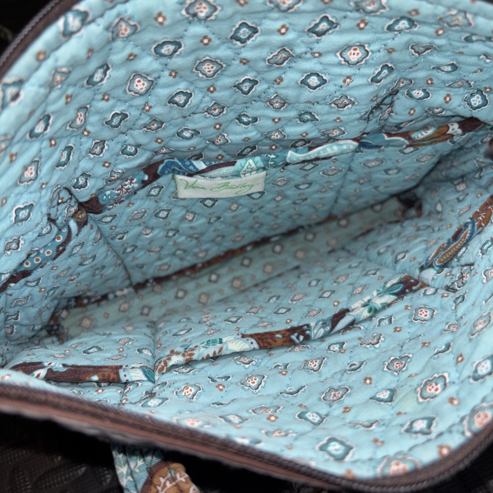 Set Of 2 Vera Bradley Java Blue/ Rhythm & Blues Handbag And Cross Body Purse EUC