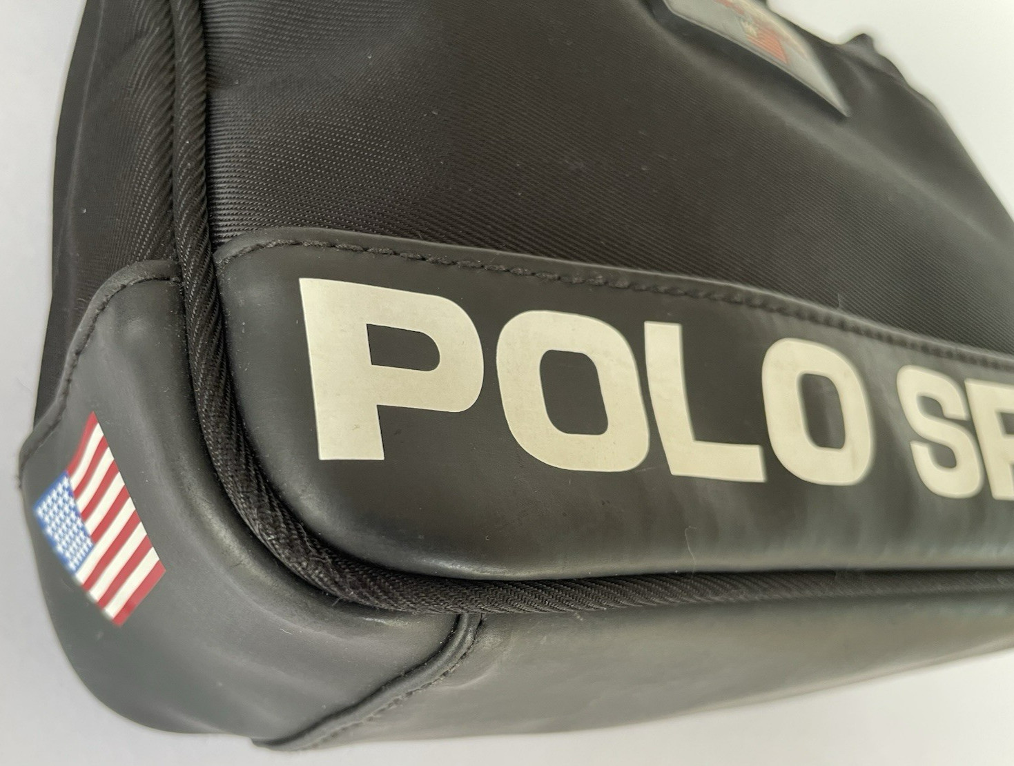 Ralph Lauren Polo Sport Logo ~ Blk. Nylon Crossbody Shoulder Bag Zip~ Y2K ~EXCEL