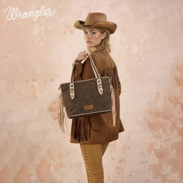 Wrangler Braided Tassel Tote Bag
