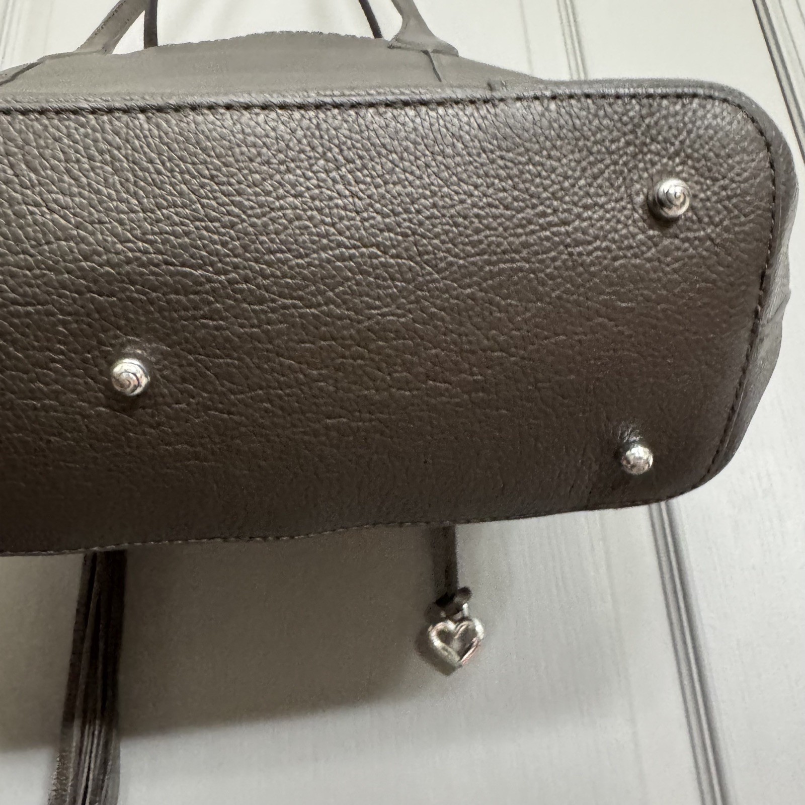 BRIGHTON FERRARA COLLECTION PEWTER GABRIELLA MEDALLION TASSELED TOTE PURSE