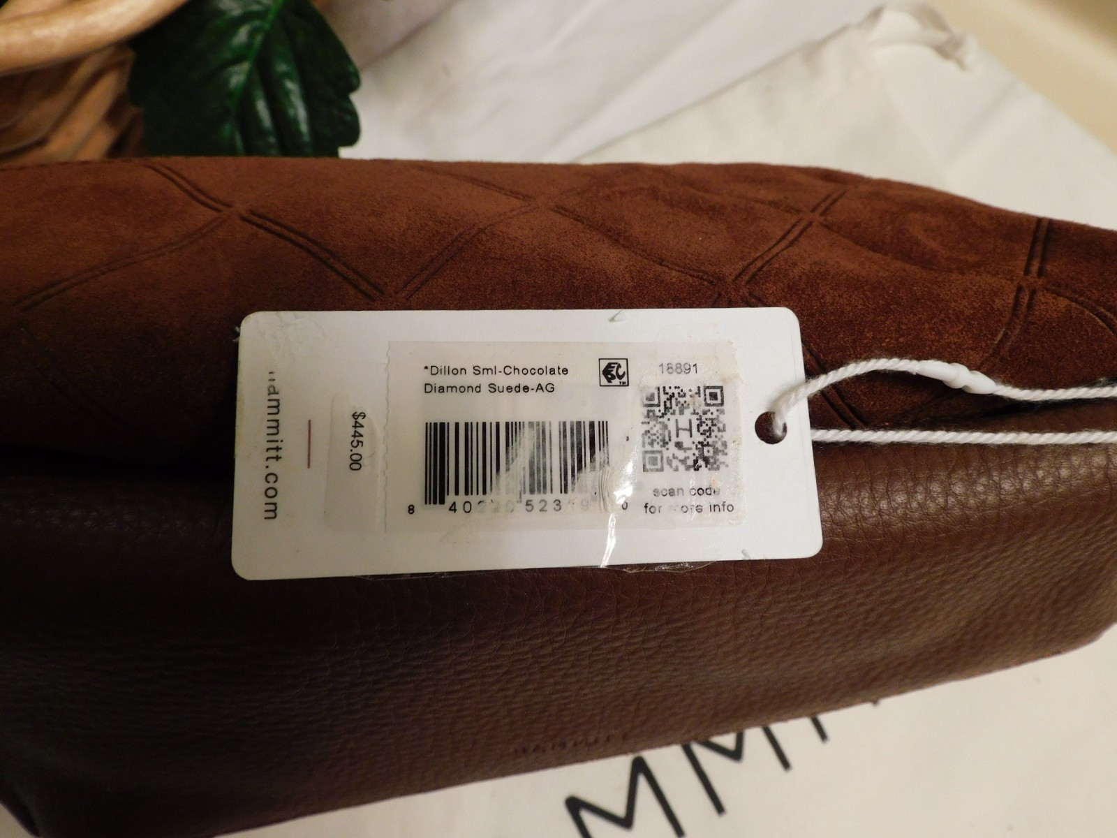 NWT HAMMITT DILLON SML CHOCOLATE DIAMOND SUEDE $445** FREE SHIPPING*
