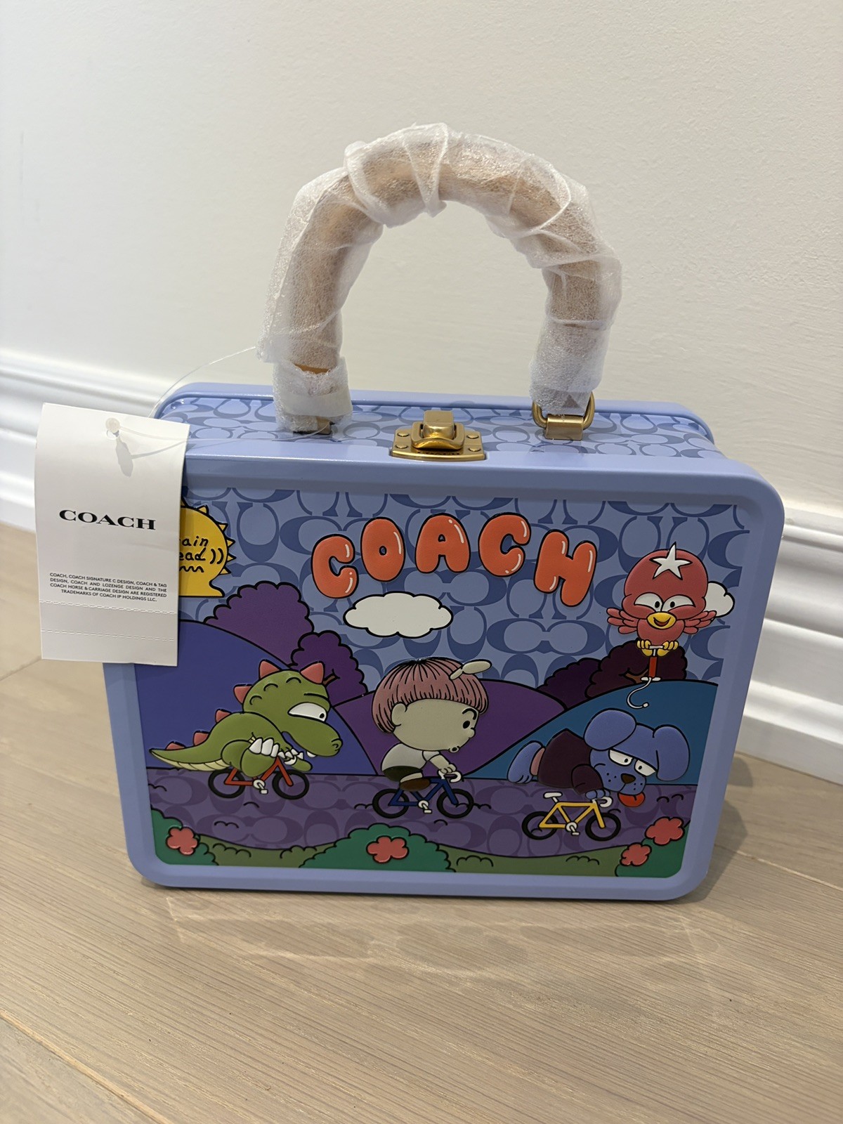 COACH x Brain Dead Souvenir Box Crossbody Brass/Purple Multi CES92 NWT ✨