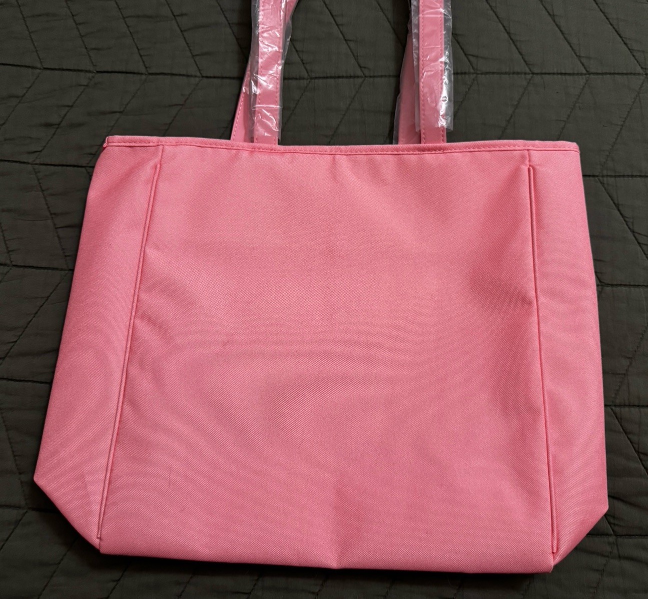 Clinique Women’s Pink Floral Tote Bag Embroidered Logo Lined Open Top