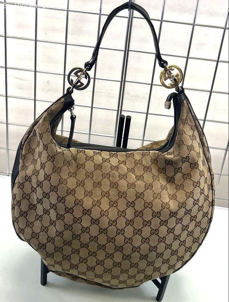 GUCCI Canvas Twins GG Hobo Medium Handbag – Pre-owned – See Con & Photos