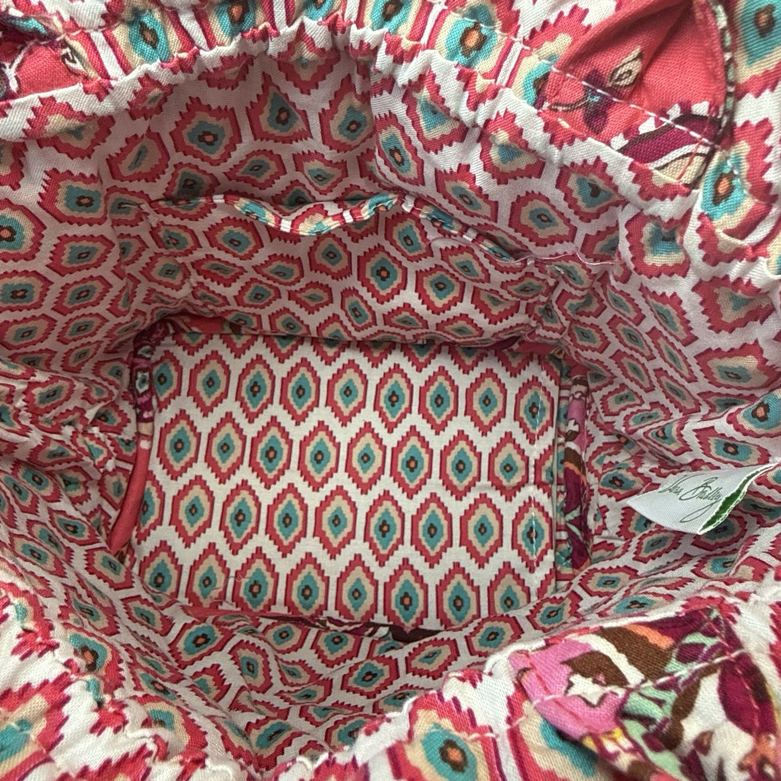 NWOT Vera Bradley Emma Bucket Drawstring Bag CALL ME CORAL Pink Paisley Retired
