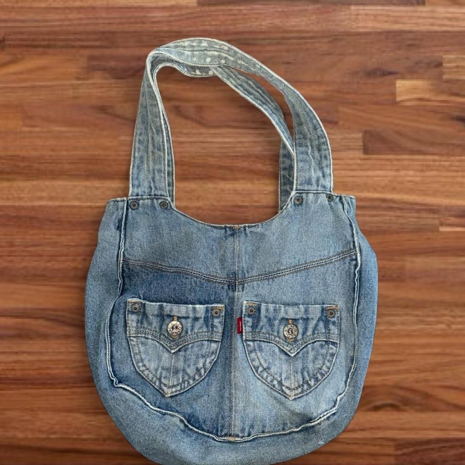 Levi’s Denim Tote Bag Blue Jean Purse Shoulder Bag Y2K One Size Cotton Vintage
