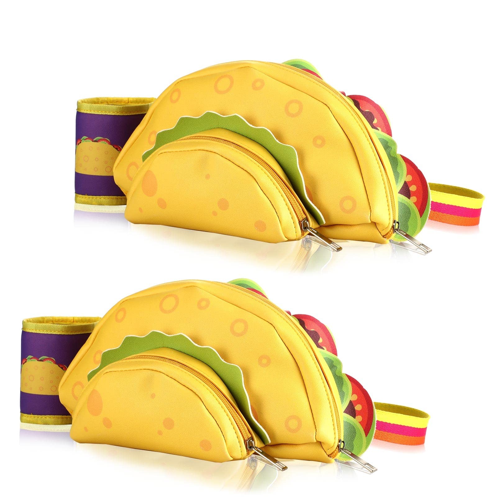2 Pcs Taco Fanny Pack Cinco De Mayo Yellow Taco Fanny Pack Bulk Summer Waist …