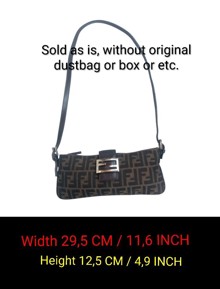 Vintage Fendi Zucca Canvas Baguette Crossbody Bag RARE – Included US Tariff