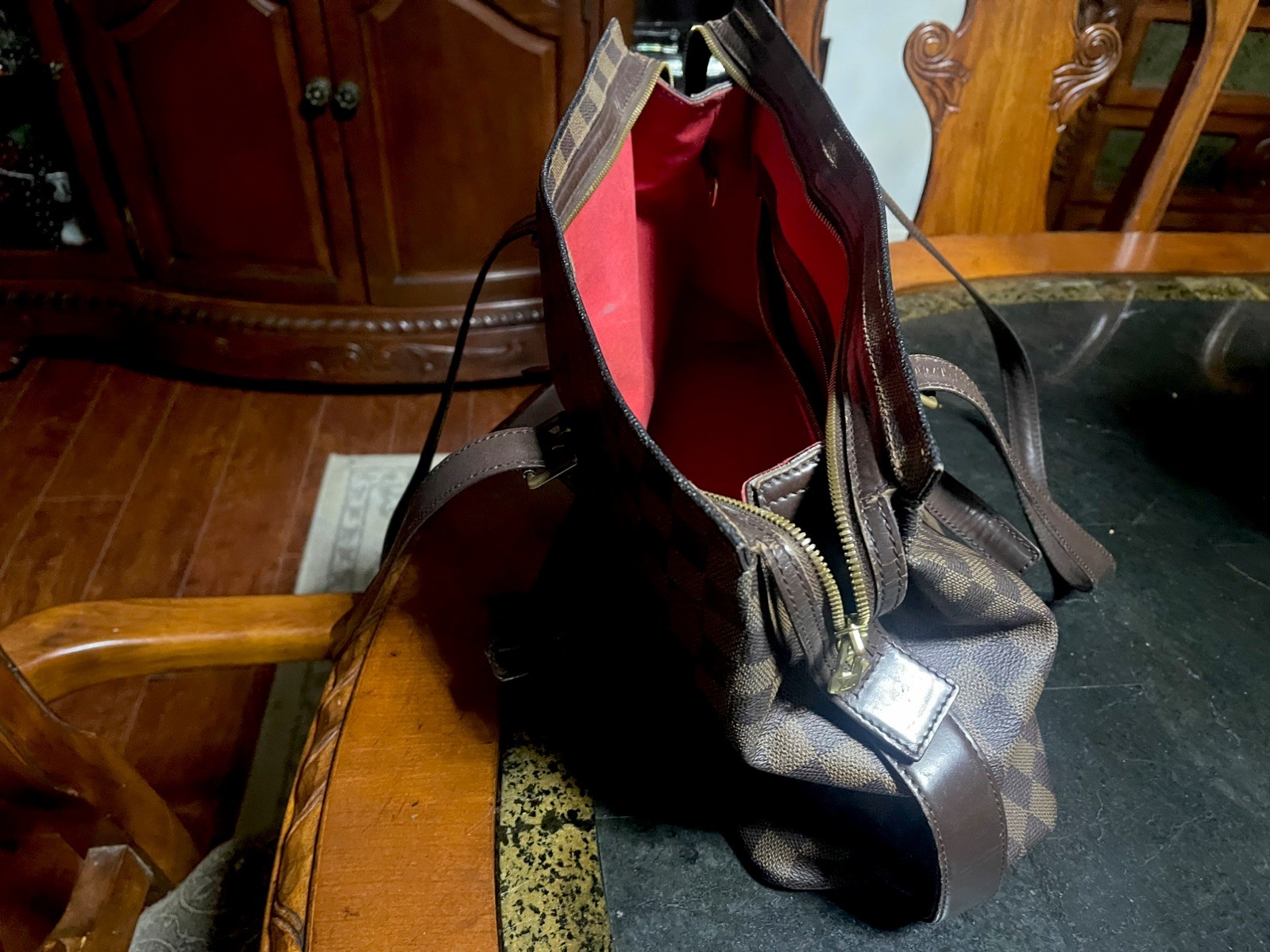 Louis Vuitton Chelsea Shoulder Bag Brown Canvas