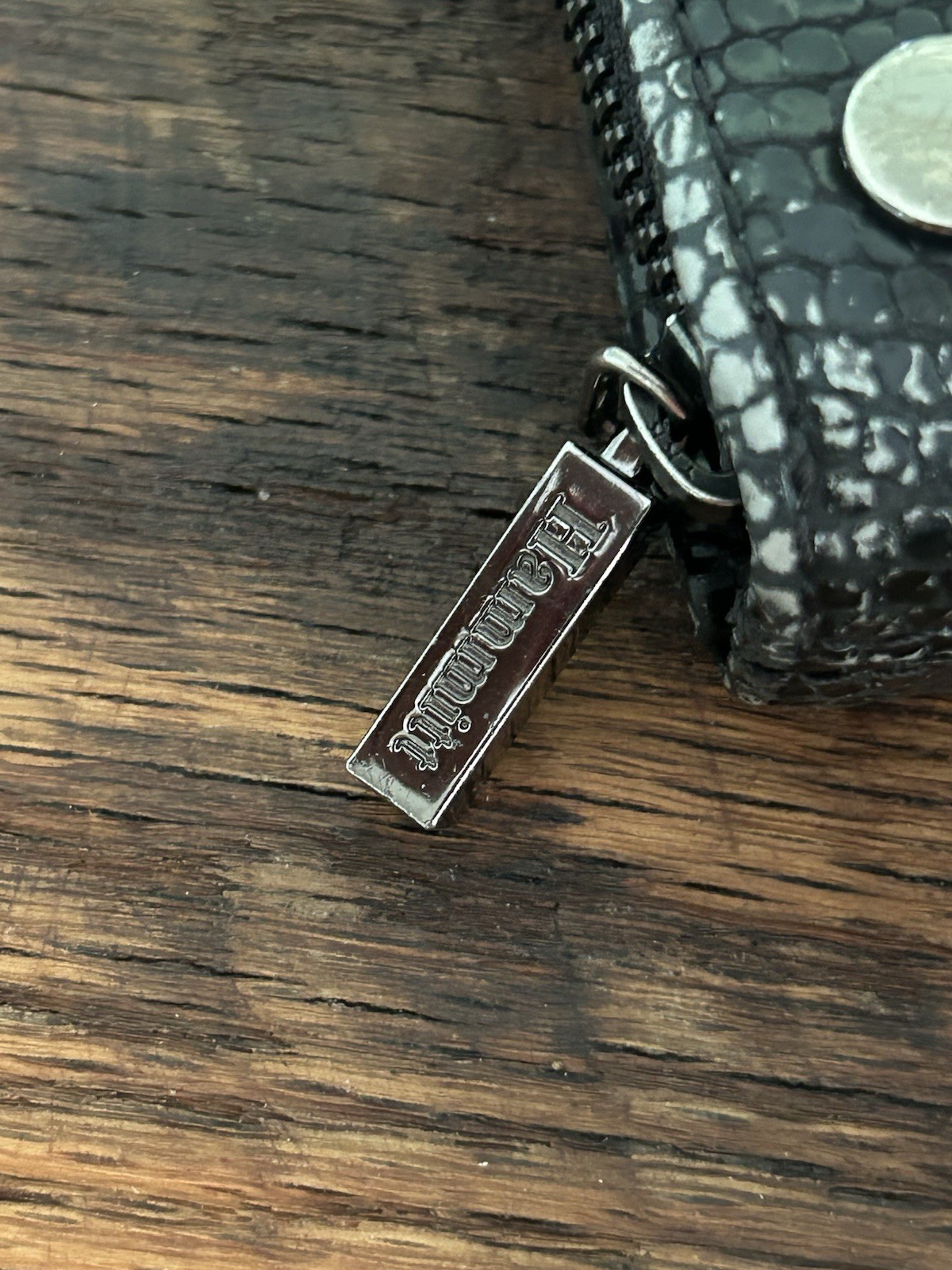 Hammitt black crocodile-embossed leather crossbody bag