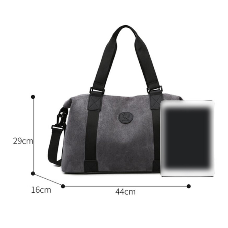 Unisex Travel Bag Storage Tote Suede Handbags Large Capacity Portable Gym Zipper