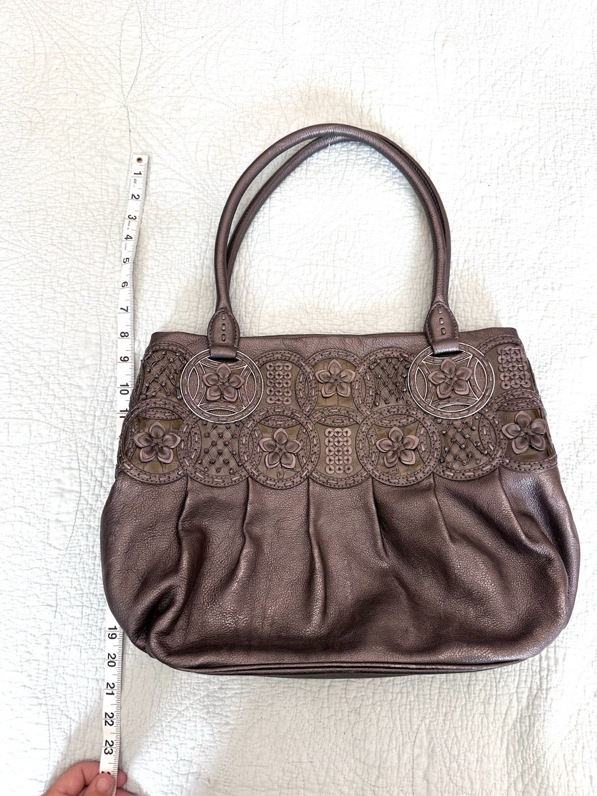 Brighton Nala Pewter Leather Handbag Masterpiece Collection