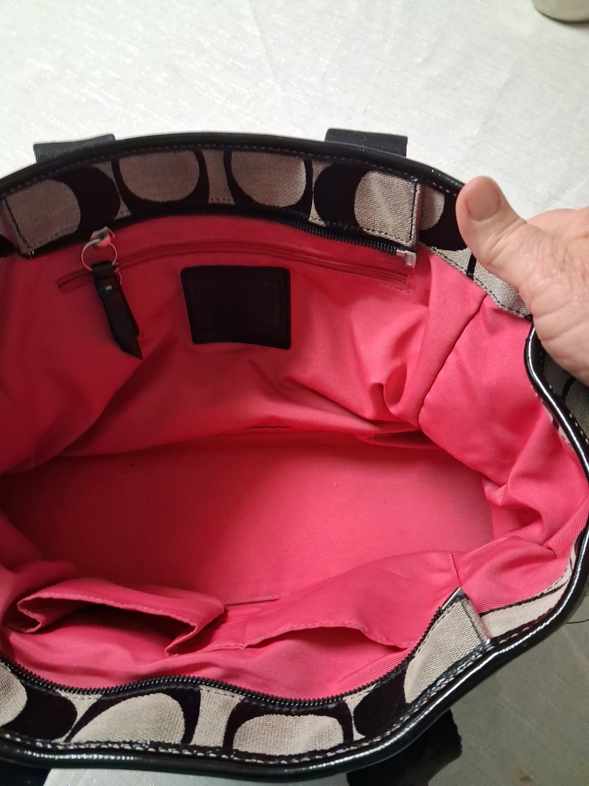 Coach Number Purse. Vintage Very Clean And All Zippers Work Pink Inside 13in Y2k