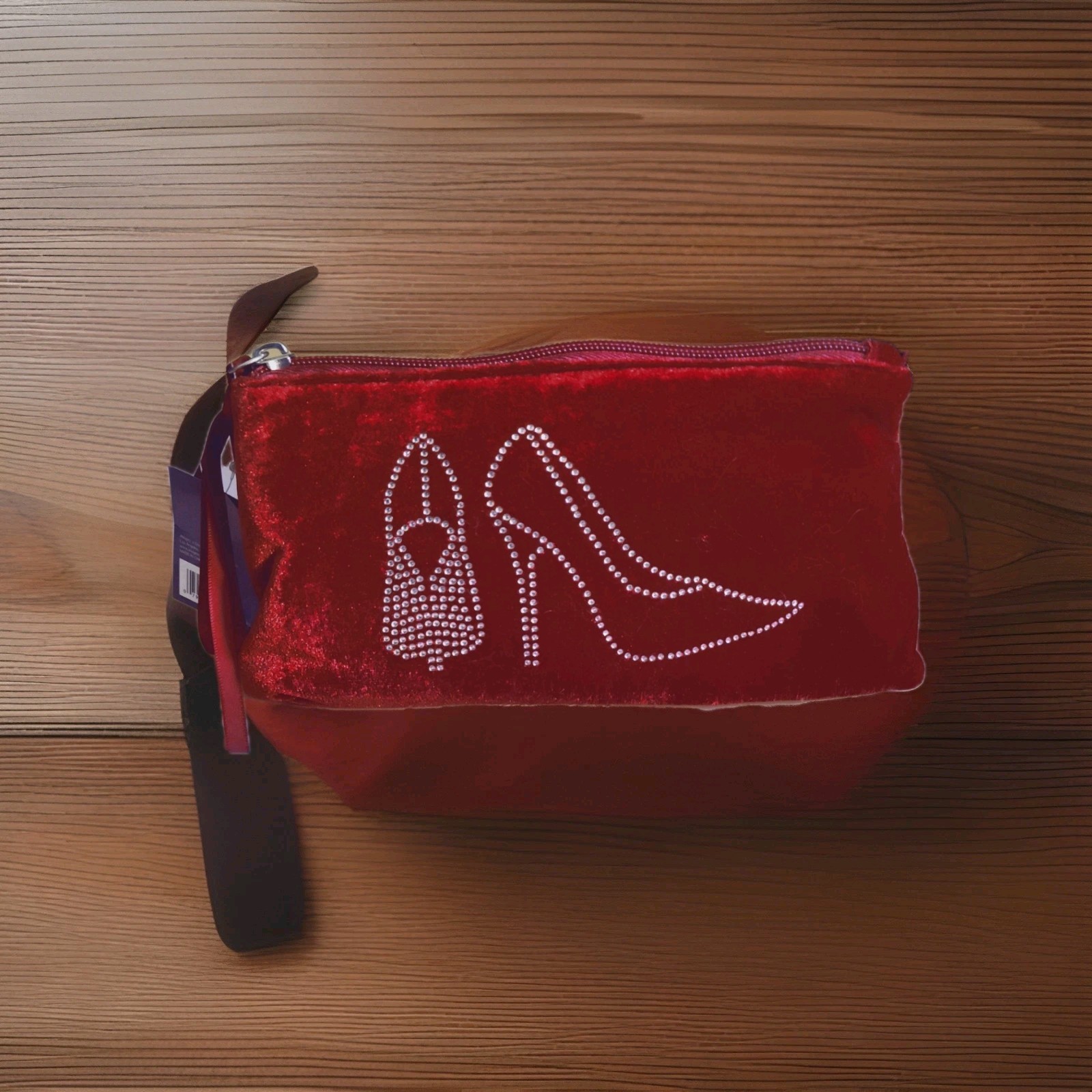 Red Velvet Studed Cosmetic Bag Conair
